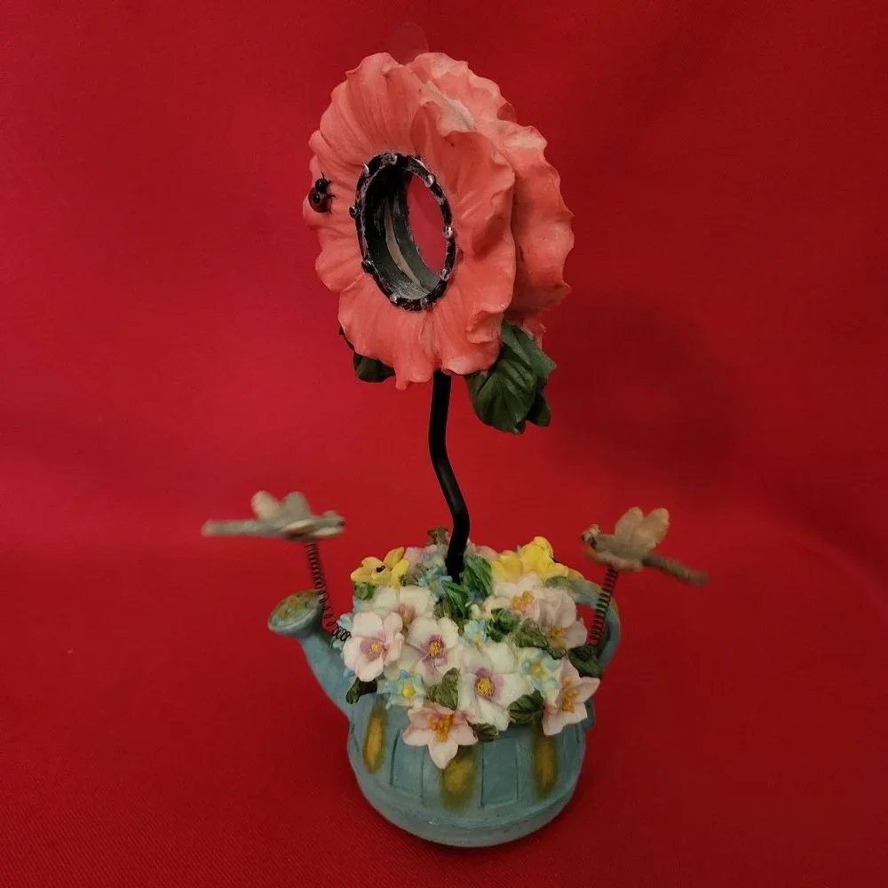 Musical Box Picture Frame Ceramic Flowers Watering Can Ladybug Rotating